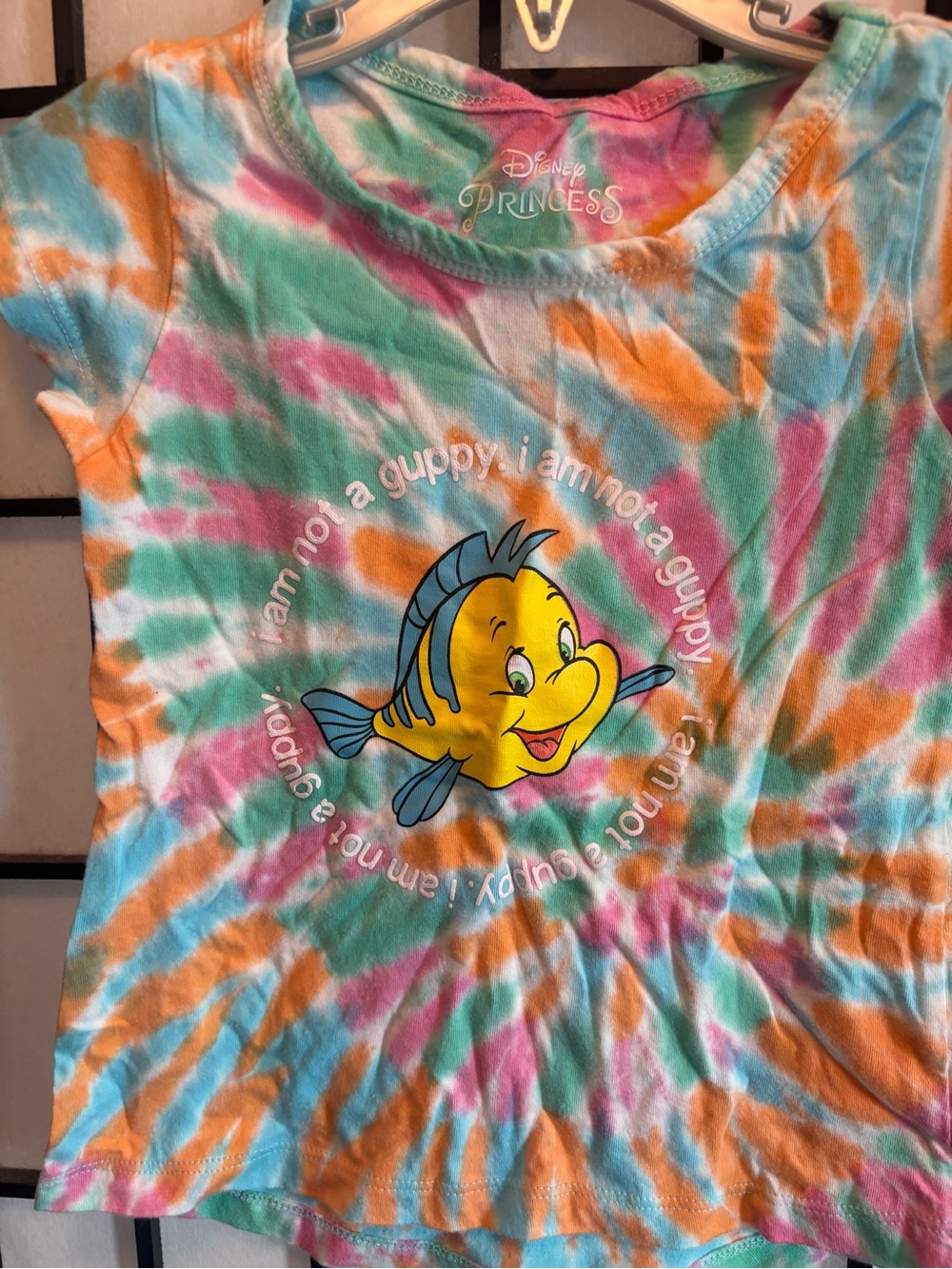 Disney Princess Little Mermaid Flounder tie dye girls shirt
